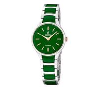 Festina Damen-Armbanduhr, analog, Keramik, Edelstahl, Quarz, 30 mm, Smaragdgrün
