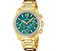 Festina Damen Armbanduhr Boyfriend Rainbow F20609/6 Chronograph Edelstahl gelbgold IP