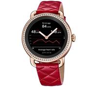 Festina Damen Hybrid Smartwatch Leder Rot Analog - Kratzfestes Mineralglas - Special Prices - Musiksteuerung, Schrittzähler, Anrufinfos, Anrufe ablehnen F50002/3
