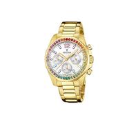 Festina Uhren F20609/2 Damenuhr Chronograph Goldfarben/Regenbogen