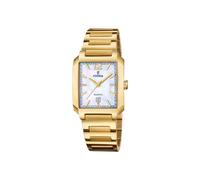 Festina Damen Uhr Analog Edelstahl 316L Gold - Quarzwerk - Mineralglas hochresistent - 5 ATM wasserdicht - Datum F20680/2 - On the Square