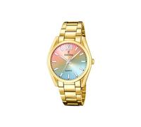 Festina Damen Uhr Analog Edelstahl 316L Gold - Quarzwerk - Mineralglas hochresistent - 5 ATM wasserdicht F20640/7 - Boyfriend Collection