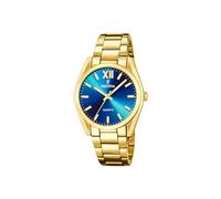 Festina Damen Uhr Analog Edelstahl 316L Gold - Quarzwerk - Mineralglas hochresistent - 5 ATM wasserdicht F20640/8 - Boyfriend Collection