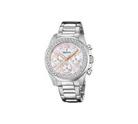 Festina Damen Uhr Boyfriend 20606/1 – Edelstahl 316L Silber, Quarz-Chronograph, Mineralglas, 10 ATM
