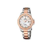 Festina Damen Uhr Analog Edelstahl 316L Silber - Quarzwerk - Mineralglas hochresistent - 10 ATM wasserdicht - Kalender F20505/1 - Boyfriend Collection