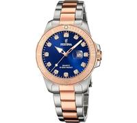 Festina Damen Uhr Analog Edelstahl 316L Silber - Quarzwerk - Mineralglas hochresistent - 10 ATM wasserdicht - Kalender F20505/4 - Boyfriend Collection