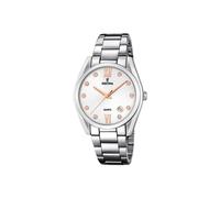 Festina Damen Uhr Analog Edelstahl 316L Silber - Quarzwerk - Mineralglas hochresistent - 5 ATM wasserdicht - Kalender F16790/A - Boyfriend Collection