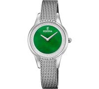 Festina Mademoiselle F20494/7 Damenuhr, Gehäuse aus 316L-Edelstahl, silberfarben, Armband aus 316L-Edelstahl, silberfarben, grün