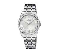 Festina Damen Uhr Analog Edelstahl 316L Silber - Quarzwerk - Mineralglas hochresistent - 5 ATM wasserdicht F16940/A - Mademoiselle
