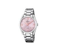 Festina Damen Uhr Analog Edelstahl 316L Silber - Quarzwerk - Mineralglas hochresistent - 5 ATM wasserdicht - Kalender F16790/D - Boyfriend Collection