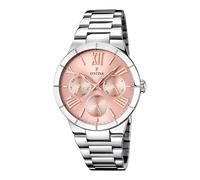 Festina Damen Uhr Analog Edelstahl 316L Silber - Quarzwerk Multifunktion - Mineralglas - 5 ATM wasserdicht - Kalender F16716/3 - Boyfriend Collection