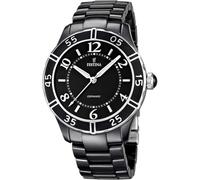 Festina Damen Uhr Analog Edelstahl Keramik Schwarz - Quarzwerk - Mineralglas hochresistent - 5 ATM wasserdicht - Special Prices F16621/2