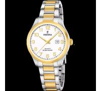 Festina Damen Uhr Bicolor, Weißes Zifferblatt F20739/1 Edelstahl