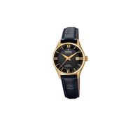 Festina Swiss Made Damen Armbanduhr Schwarzes Leder - Quarzwerk - Saphirglas - Wasserdicht bis 10 ATM - Elegant Klassisch Vintage - Kalender F20011/4 - Classic Leather