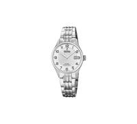 Festina Damen Armbanduhr F20006/1 Swiss Made - Edelstahl Silber, Saphirglas, 10 ATM, Kalender