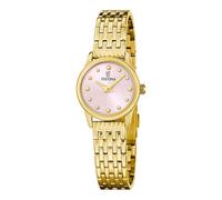 Festina Damenuhr Analog aus Edelstahl 316L Goldfarben