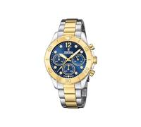 Festina Damen-Chronograph F20604/3 Quarz Edelstahl 316L Mineralglas 10 ATM Zweifarbig/Blau