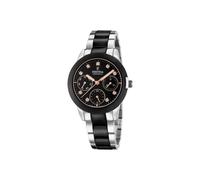 Festina Damenuhr Analog aus Edelstahl 316l Schwarz | Quarzwerk Multifunktion, Widerstandsfähiges Saphirglas, Wasserdicht 5 ATM, Kalender F20497/3