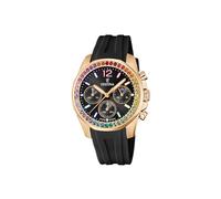 Festina Damenchronograph Boyfriend F20611/3 – Quarz, Kautschuk schwarz, Mineralglas, 10 ATM