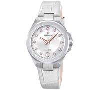 Festina Damenuhr Analog aus Leder Weiß