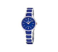 FESTINA Damenuhr Analog Edelstahlarmband Dunkelblau Ceramic F20752/5 | Quarz-Uhrwerk, Kratzfestes Mineralglas, 5 ATM Wasserdicht, Edelstahlarmband, Ceramic, Damenuhr, Armbanduhr Analog, F20752/5