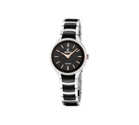 FESTINA Damenuhr Analog Edelstahlarmband Schwarz Ceramic F20752/7 | Quarz-Uhrwerk, Kratzfestes Mineralglas, 5 ATM Wasserdicht, Edelstahlarmband, Ceramic, Damenuhr, Armbanduhr Analog, F20752/7