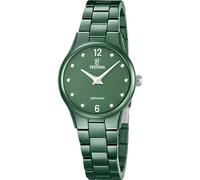 FESTINA Damenuhr Analog Keramikarmband Grün Ceramic Armbanduhr F20751/6 | Quarz-Uhrwerk, Kratzfestes Mineralglas, Spritzwassergeschützt 3 ATM, Keramikarmband, Ceramic, Damenuhr, Armbanduhr, F20751/6