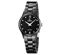 FESTINA Damenuhr Analog Keramikarmband Schwarz Ceramic Armbanduhr F20751/7 | Quarz-Uhrwerk, Kratzfestes Mineralglas, Spritzwassergeschützt 3 ATM, Keramikarmband, Ceramic, Damenuhr, Armbanduhr, F20751/7
