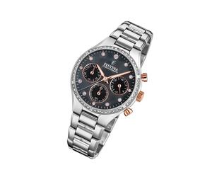 Festina Edelstahl Damen Uhr F20401/4 Armbanduhr silber Boyfriend UF20401/4