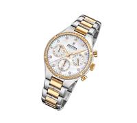Festina Edelstahl Damen Uhr F20402/1 Armbanduhr silber gold Boyfriend UF20402/1