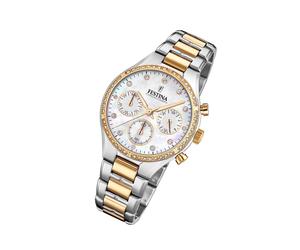 Festina Edelstahl Damen Uhr F20402/1 Armbanduhr silber gold Boyfriend UF20402/1