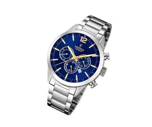 Festina Edelstahl Herren Uhr F20343/2 Armbanduhr silber Chronograph UF20343/2