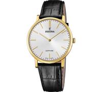 Festina Swiss Made Herrenuhr Analog Leder Schwarz - Quarz - Saphirglas, Wasserdicht 5 ATM Elegant - F20016/1 Classic Leather