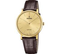 Festina Swiss Made Herrenuhr Analog Leder Braun - Quarz - Saphirglas, Wasserdicht 5 ATM Elegant - F20016/2 Classic Leather