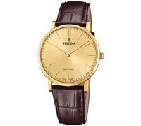 Festina F20016/2 Herrenuhr Braun/Goldfarben mit Lederband