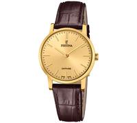 Festina F20017/2 Damenuhr Braun/Goldfarben mit Lederband