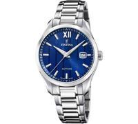 Festina Herrenuhr F20026/2 Swiss Made 316L Edelstahlgehäuse Silber 316L Edelstahlband Silber, blau, Armband