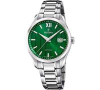 Festina Herrenuhr F20026/3 Swiss Made – Quarz Datum, Saphirglas, 5 ATM – 316L Edelstahl Silber, Grün