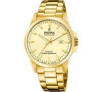 Festina Herrenuhr F20044/4 – Swiss Made, 41 mm, Analog Quarz, Datum, Saphirglas, Gold, 10 ATM