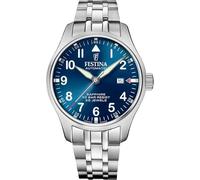 Festina F20151/C Herrenuhr Automatik aus Edelstahl Saphirglas 44 mm, silber / schwarz, Armband