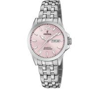 Festina Damenuhr F20455/2 Analog Edelstahl 316L Stahlband Quarzwerk Mineralglas 10 ATM Kalender Rosa