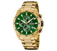 Festina Uhren F20541/3 Herren-Armbanduhr Chronograph Goldfarben/Grün