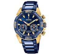 Festina Herrenarmbanduhr F20547/1 Chrono Bike Connected – Hybrid, Edelstahl, Blau/vergoldet, 10 ATM
