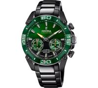Festina Herren Hybrid Smartwatch Connected aus Edelstahl 316L Schwarz - Analog - Wasserdicht bis 10 ATM F20548/2 - Musiksteuerung, Schrittzähler, Benachrichtigungen & Anrufablehnung