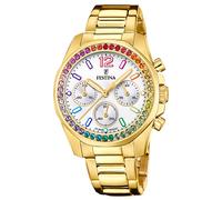 Festina F20609/2 Damenuhr Chronograph Goldfarben/Regenbogen