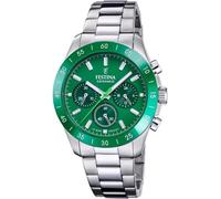 Festina Unisex-Uhr F20693/5 Keramik, Gehäuse aus Edelstahl 316L, silberfarben, Armband aus Edelstahl 316L, silberfarben, grün