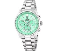 Festina F20753/1 Chronograph Uhr Damenuhr Edelstahl Edelstahl 10 bar Analog Chrono Silber