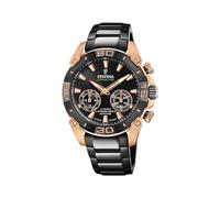 Festina Herren Hybrid Smartwatch Connected Edelstahl Schwarz-Rosegold, Durchmesser: 45,5mm, Wasserdichtigkeit: 10 Bar, F20548/1