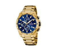 Festina Herren Uhr Analog aus Edelstahl 316L Goldfarben - Quarzwerk - Chronograph - Kalender - Mineralglas mit hoher Widerstandsfähigkeit - Wasserdicht bis 10 ATM F20541/2 Chrono Sport