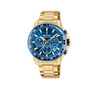 Festina Herren Uhr Analog aus Edelstahl 316L Goldfarben - Quarzwerk - Chronograph - Kalender - Widerstandsfähiges Mineralglas - Wasserdicht bis 10 ATM F20634/3 Timeless Chronograph